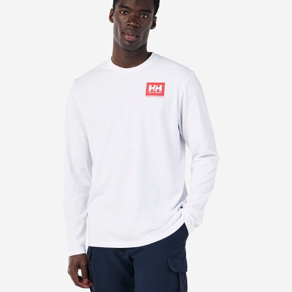 BOX OUTLINE L/S T-SHIRT, White