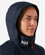 W CREW HOODED PILE JACKET, Navy - Image 3