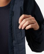 W CREW HOODED PILE JACKET, Navy - Image 6
