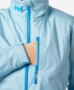 W CREW HOODED PILE JACKET, Light Cyan - Image 4