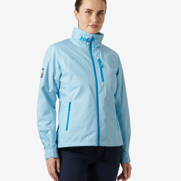 W CREW HOODED PILE JACKET, Light Cyan