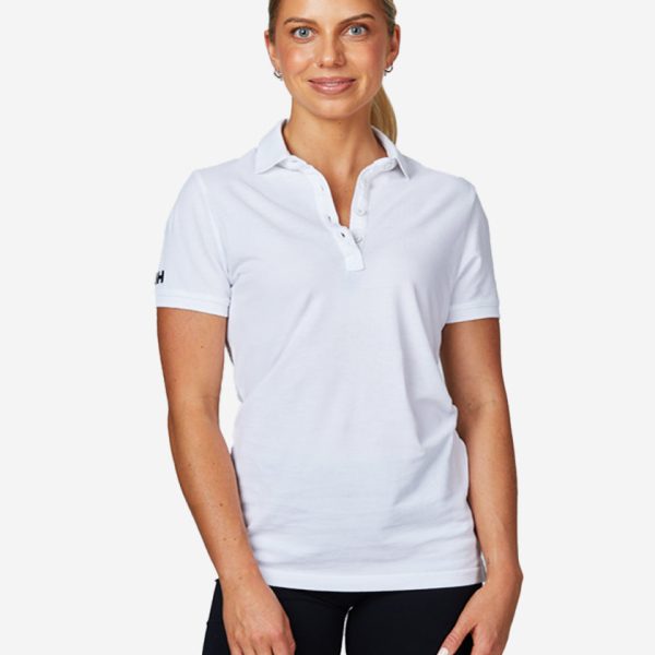 W CREW PIQUE 2 POLO, White