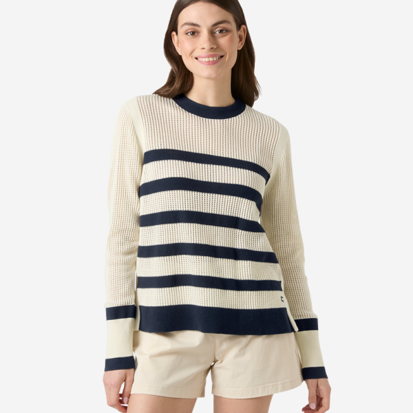W SALT KNIT SWEATER, Navy / Cream Stripe