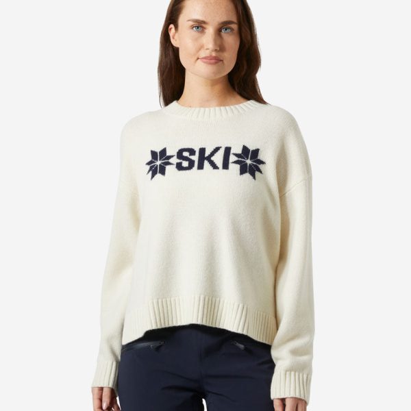W BLISS SKI KNIT SWEATER, Cream