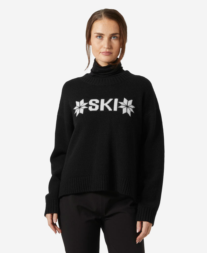 54604_990_onbody1.jpg W BLISS SKI KNIT SWEATER, Black - Image 1