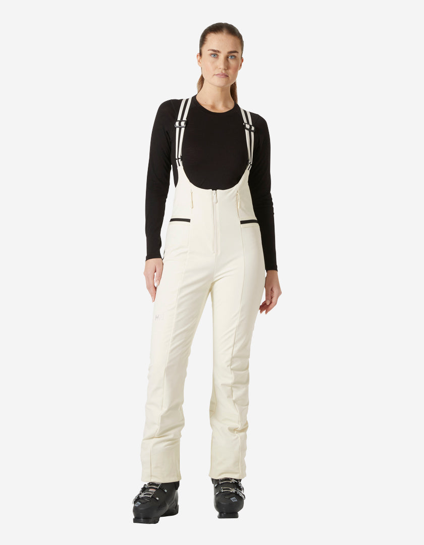 66007_047_onbody1.jpg W AVANTI SOFTSHELL BIB PANT, Snow - Image 1