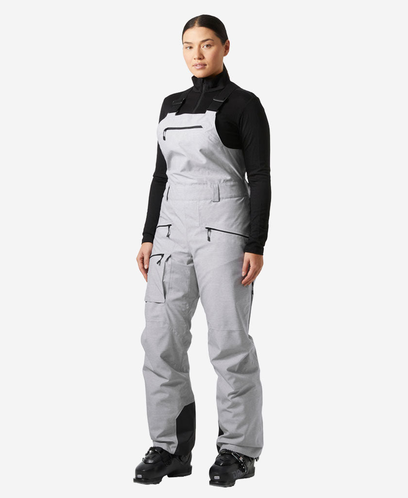 66071_949_onbody1.jpg W POWDERQUEEN BIB 2.0 PANT, Grey Melange - Image 1